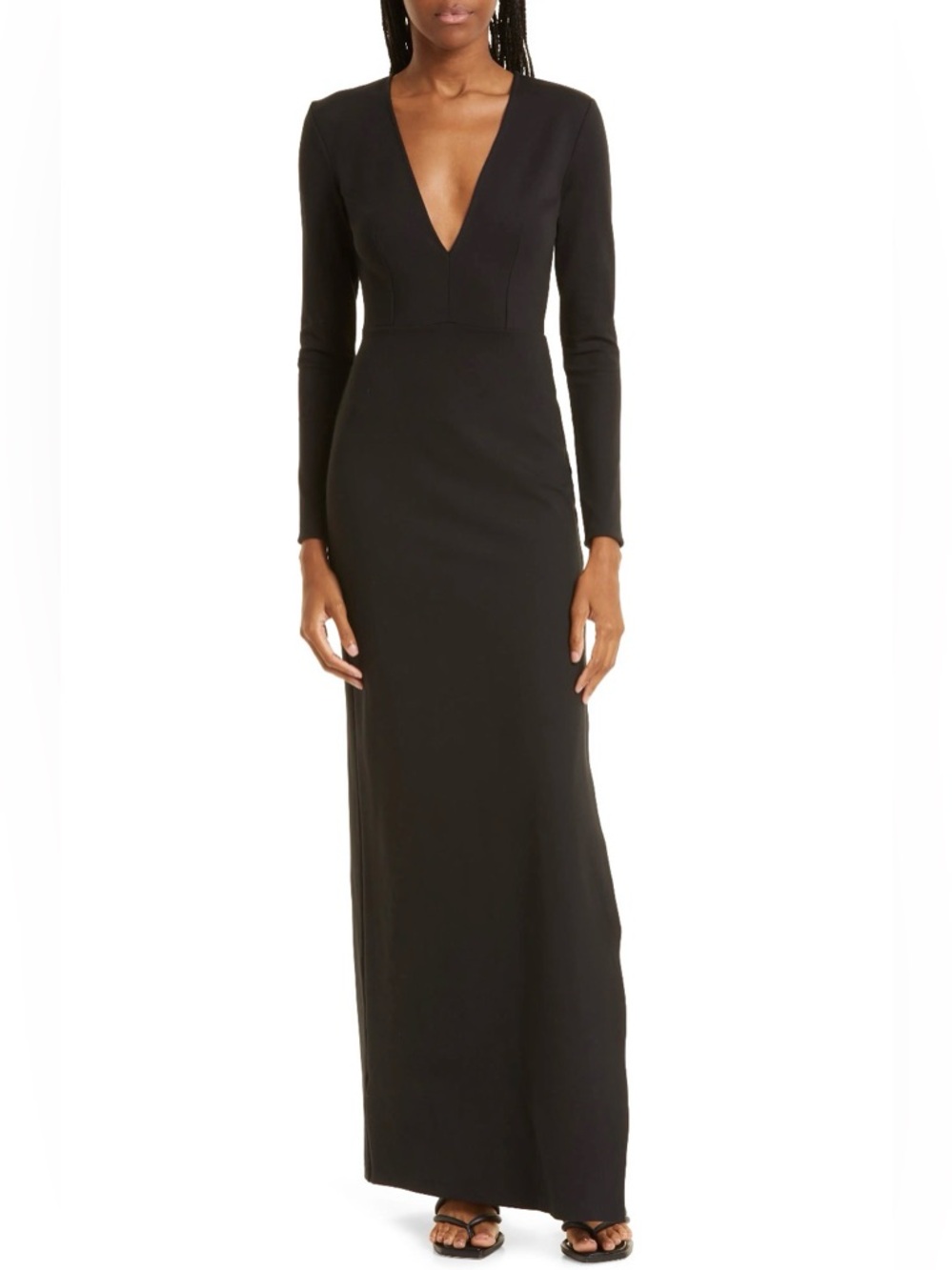 Staud Ink Plunge V Neck Maxi Dress